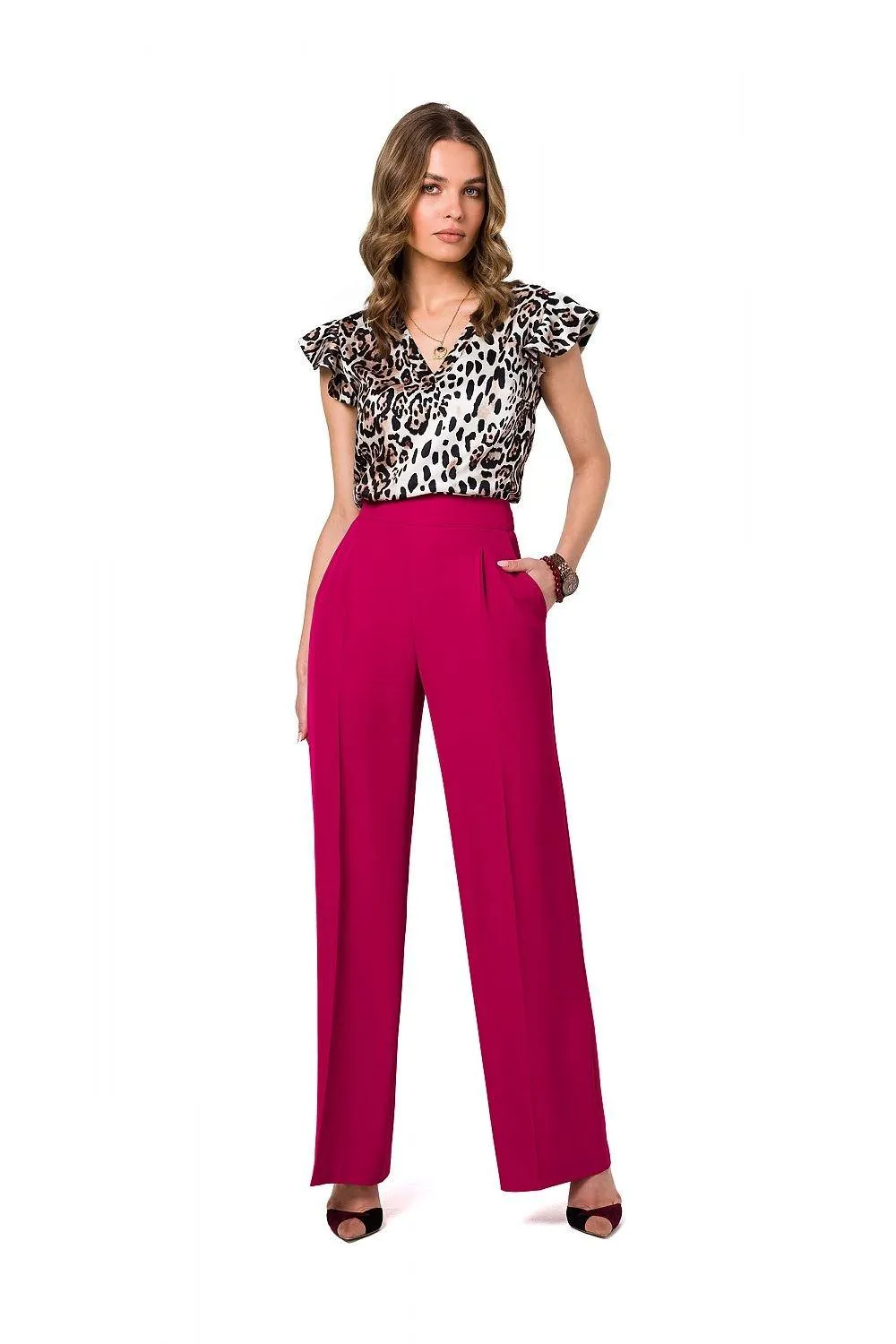Chic Women's Flared Trousers with Tailored Waist Details